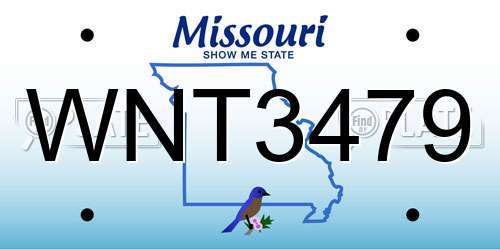 WNT3479 Missouri License Plate