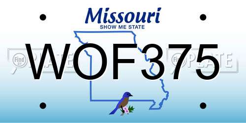 WOF375 Missouri License Plate