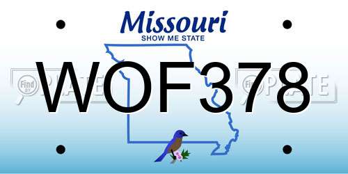 WOF378 Missouri License Plate