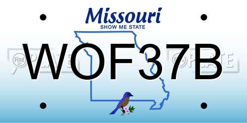 WOF37B Missouri License Plate