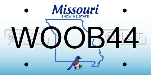 WOOB44 Missouri License Plate