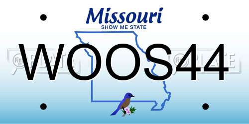 WOOS44 Missouri License Plate