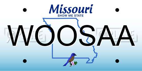 WOOSAA Missouri License Plate