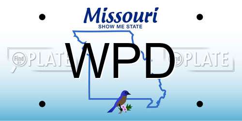 WPD Missouri License Plate