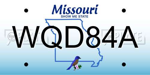 WQD84A Missouri License Plate