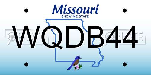 WQDB44 Missouri License Plate