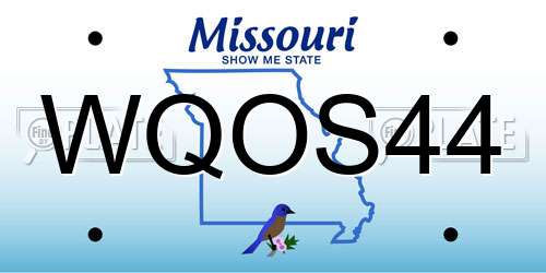 WQOS44 Missouri License Plate