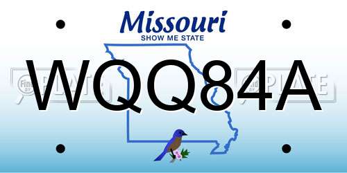 WQQ84A Missouri License Plate