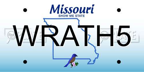 WRATH5 Missouri License Plate