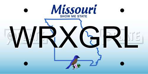 WRXGRL Missouri License Plate