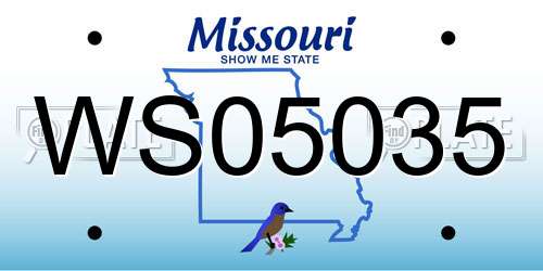 WS05035 Missouri License Plate