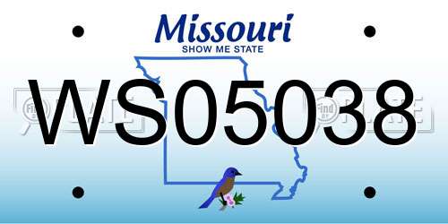WS05038 Missouri License Plate