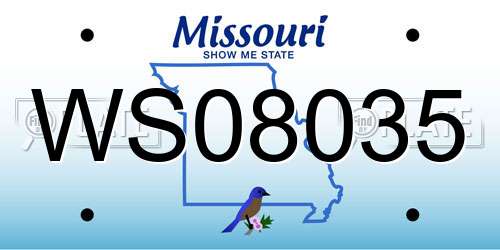 WS08035 Missouri License Plate