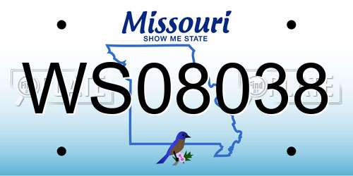 WS08038 Missouri License Plate