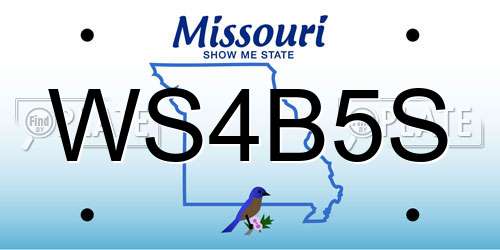 WS4B5S Missouri License Plate