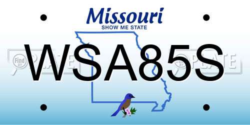 WSA85S Missouri License Plate