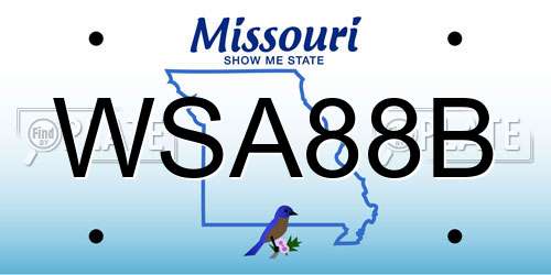 WSA88B Missouri License Plate