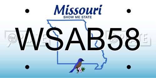 WSAB58 Missouri License Plate