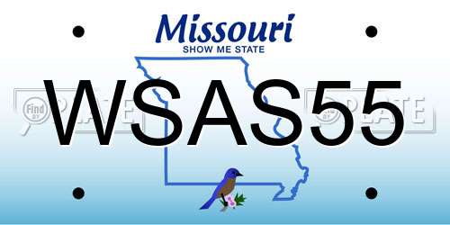 WSAS55 Missouri License Plate