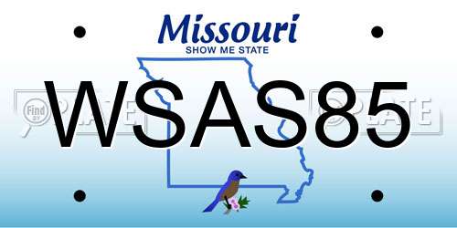 WSAS85 Missouri License Plate