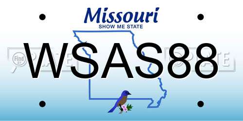 WSAS88 Missouri License Plate
