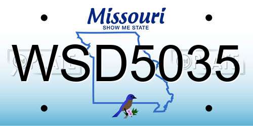 WSD5035 Missouri License Plate