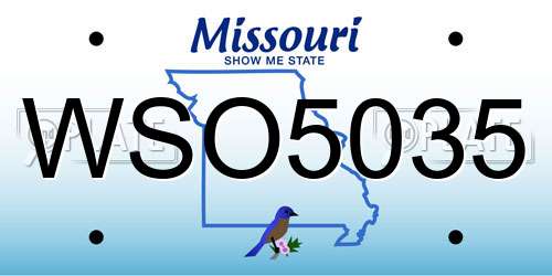 WSO5035 Missouri License Plate