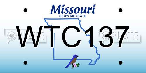 WTC137 Missouri License Plate
