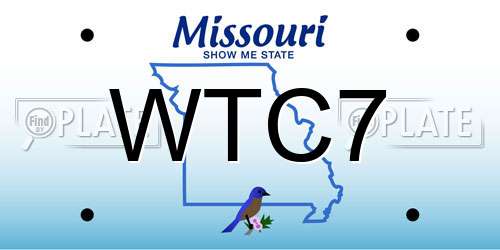 WTC7 Missouri License Plate
