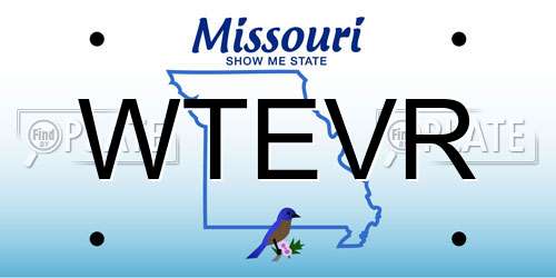 WTEVR Missouri License Plate