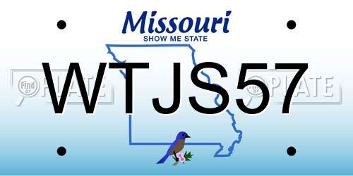 WTJS57 Missouri License Plate
