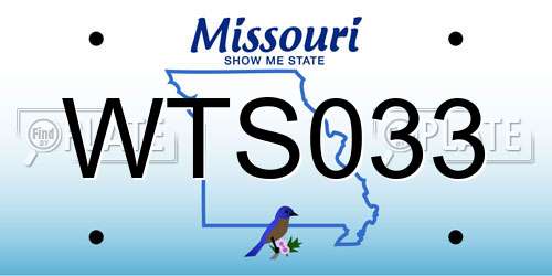 WTS033 Missouri License Plate