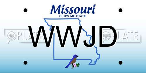 WWJD Missouri License Plate
