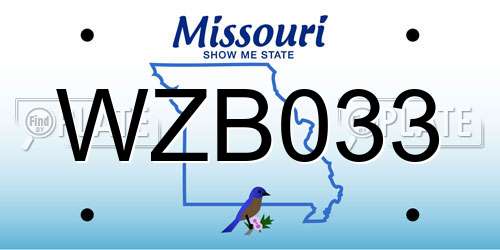 WZB033 Missouri License Plate
