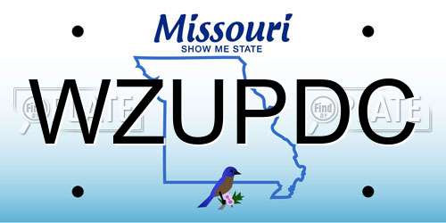 WZUPDC Missouri License Plate