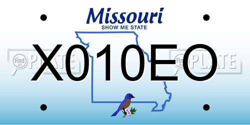 X010EO Missouri License Plate