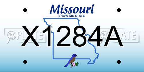 X1284A Missouri License Plate