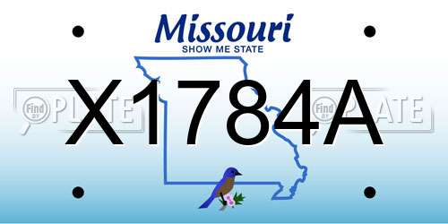 X1784A Missouri License Plate