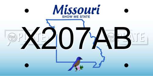 X207AB Missouri License Plate