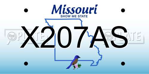 X207AS Missouri License Plate