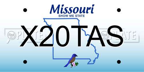 X20TAS Missouri License Plate
