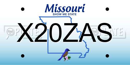 X20ZAS Missouri License Plate