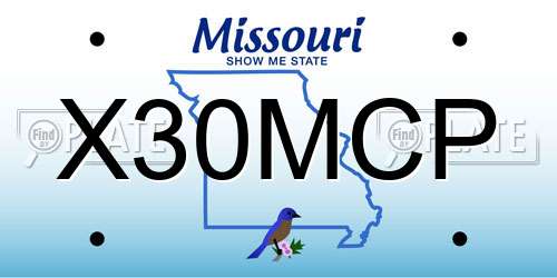 X30MCP Missouri License Plate