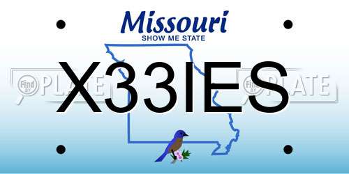 X33IES Missouri License Plate