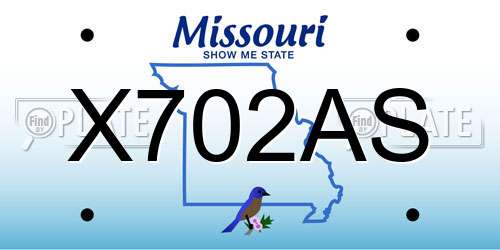 X702AS Missouri License Plate