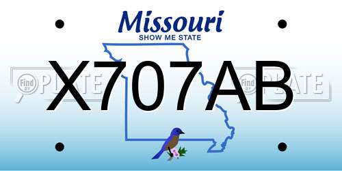 X707AB Missouri License Plate