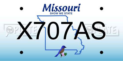 X707AS Missouri License Plate