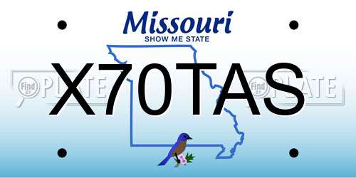 X70TAS Missouri License Plate