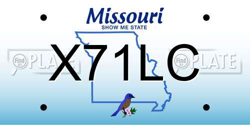 X71LC Missouri License Plate