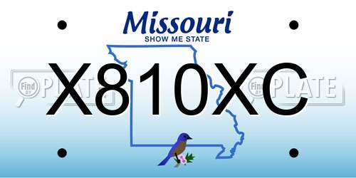 X810XC Missouri License Plate